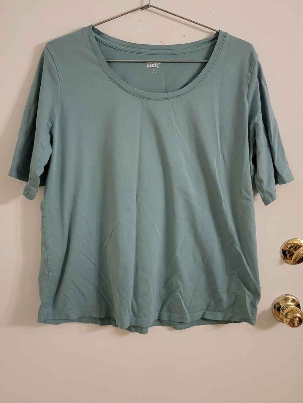 Lamds End Sage Green Scoop Neck Women's Tee